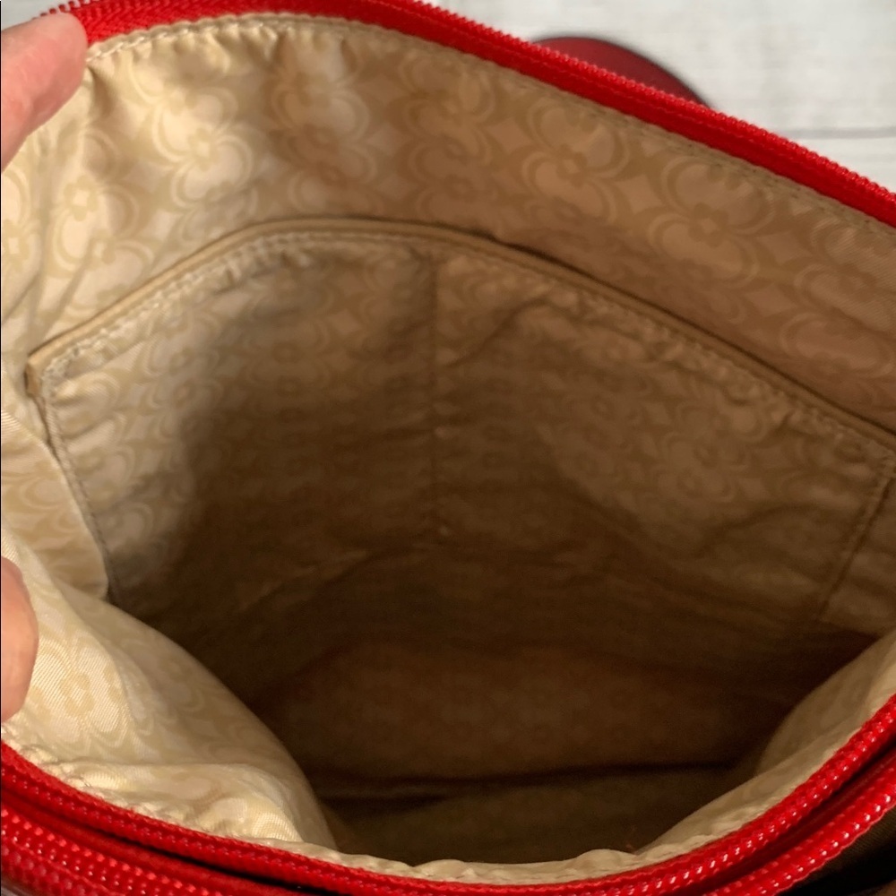 Charming Charlie Red Faux Cobbled Leather Crossbody Bag with Adjustable Strap - Picture 7 of 8